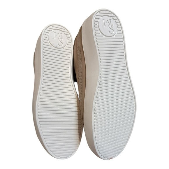 Sans Matin Beige Leather Low Top Sneakers Size 36 - Picture 2 of 6